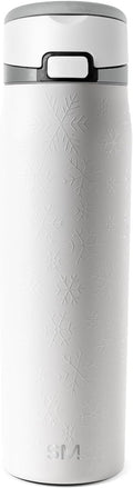 Simple Modern Mesa Loop | Christmas Water Bottle with Straw | 24oz Cup Holder Friendly Insulated Stainless Steel Bottles for Travel, School | Holiday Gifts for Women Men Her Him | Frosty Snowflakes