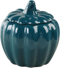 WAIT FLY Pumpkin Shape Airtight Ceramic Canister Tea Canister Tea Storage Food Storage Jar for Tea, Coffee, Spices, Sugar, Cookies, Pickle, Cereals-Dark Green-7 OZ