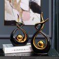 ELEGANTZ Abstract Art Ceramic Statues – Modern Shelf Decorations – Centerpiece Luxury Table Decorations for Living Room, Coffee Table, Office – Elegant Home - Ornaments for Home Decor - 1 Pc