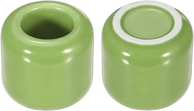 uxcell 2 Pcs Ceramic Chime Candle Holders, Small Ceramic Candle Holders for Birthday Parties Dinners Weddings Table Centerpiece Gatherings Anniversaries Occasions, Light Green