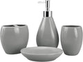 4-Piece Ceramic Bathroom Accessory Set, Bathroom Accessories Set Includes Soap Dispenser, Toothbrush Holder, Tumbler, Soap Dish, Complete Bathroom Ensemble Sets for Bath Decor, Ideas Home Gift