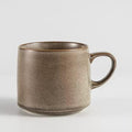 12oz Japanese Minimalistic Asian Aesthetic Rustic Handmade Ceramic Pottery Coffee Mug, Lead-Free Glaze Artisanal earthen Tea Mug, Sturdy Tea cup with handle, Handmade stoneware mugs for office (Gray)
