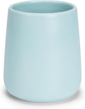 Bathroom Tumbler Cup Ceramic 13.5oz Reusable Toothbrush Cup 400ml,Toothbrush Holder Adequate for Your Bathroom (Cyan)