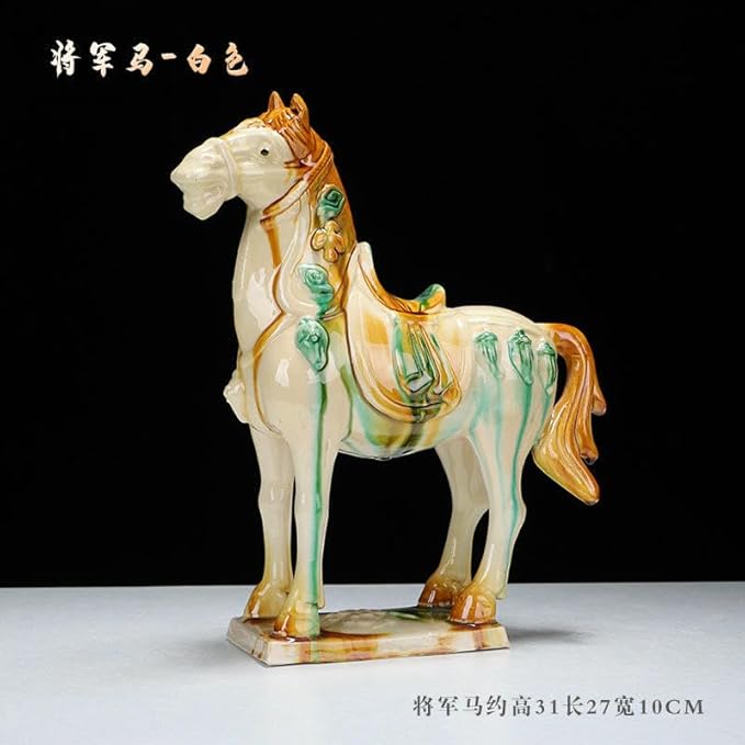 Sculpture Collectibles Chinese Feng Shui Ceramic Sculpture Silk Road Asian Art Decorative Ornaments White Horse