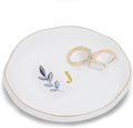 Personalized Ceramic Ring Dish, Initial Jewelry Tray for Rings, Earrings, Necklaces & Bracelets, Gift for Engagements, Birthdays, Holidays, Mom, Sister, Bridesmaid, Bride-to-Be, 4" Ring Plate
