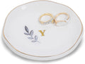Personalized Ceramic Ring Dish, Initial Jewelry Tray for Rings, Earrings, Necklaces & Bracelets, Gift for Engagements, Birthdays, Holidays, Mom, Sister, Bridesmaid, Bride-to-Be, 4" Ring Plate