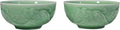 5-Inch Celadon Rice Bowl, Set of 2 - Round Ceramic Bowls for Soup, Stews, Holiday Meals - Classic Holiday Tableware - Durable, Dishwasher, Microwave, Freezer Safe