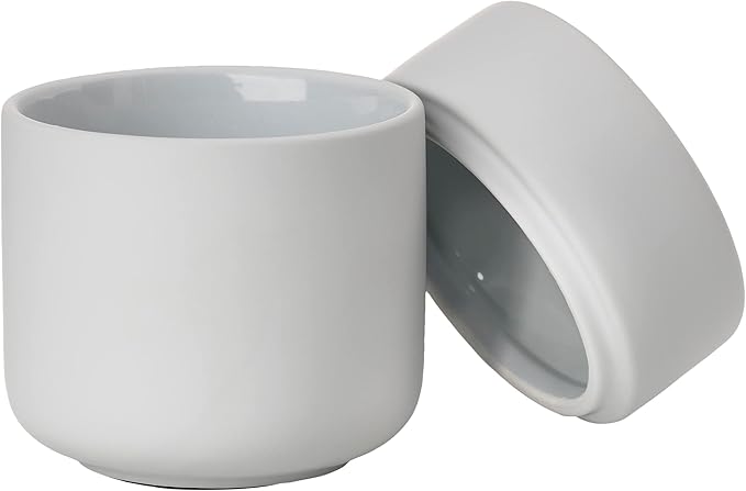 ZONE DENMARK Ume Taupe Cosmetic Jar - Elegant and Functional Storage Solution for Your Beauty Essentials, Infusing Scandinavian Design into Your Vanity Space (Soft Grey)