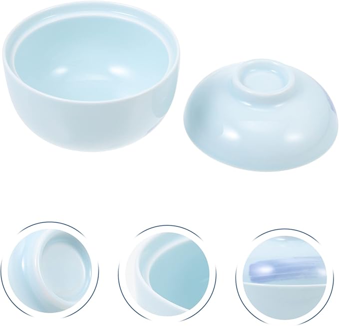 VALICLUD Japanese Porcelain Egg-Shaped Soup Bowl Creative Dessert Stew Dish Ceramic Kitchen Tableware for Home Cooking and Serving