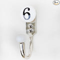 IndianShelf Pack of 3 White Ceramic, Zinc Decorative Cute Hooks for Hanging Coats, Jackets, Leash, Hat, Towel, Backpack, Purse, Handbag