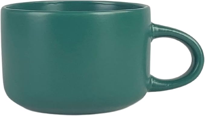 10 Strawberry Street Wazee Matte 4.75"/22 oz Oversized Mug, Set of 6, Emerald Green