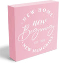Rustic 2026 New Home Housewarming Gifts Ideas for Women Men Friend Home Desk Shelf Decor - 5.1 x 5.1 Inches New Memories Decor Accessories - Pink