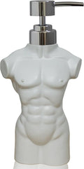 Ceramic Boy Soap Dispenser Refillable Liquid Hand Soap Dispenser for Bathroom or Kitchen (White)
