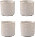 Ceramic Espresso Cups Set of 4-3oz Demitasse Cups for Coffee & Tea, No Handles, Durable & Dishwasher Safe (Grey white, Large)