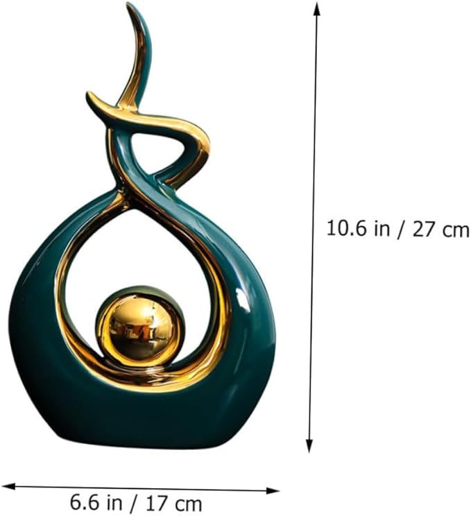 Zerodeko Ceramic Modern Abstract Art Statue for Home Decor Unique Table Ornament for Living Room and Dining Room Chic Abstract Sculpture for Bookshelf and Tv Cabinet and Design