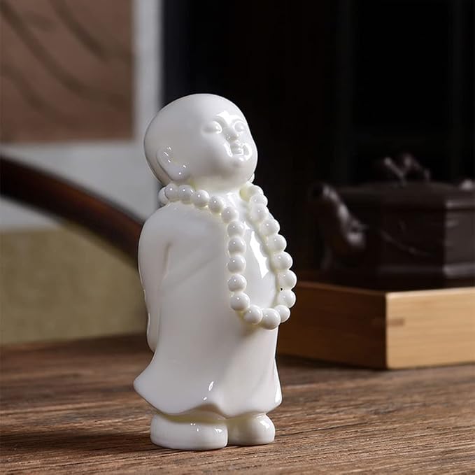 Buddha Statue,Buddha Statues for Home 5.5" Ceramic Buddha Statue Mini Standing Buddha Figurine and Sculpture for Feng Shui Home Decor, Asian Yoga Zen Indoor Decor Praying Buddha Statue