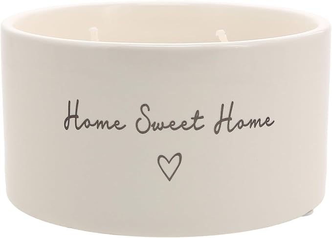 Pavilion Gift Company - Home Sweet Home - 10 oz Soy Wax Ceramic Vessel Candle Housewarming Apartment-Warming Gift Present Neutral Home Decor
