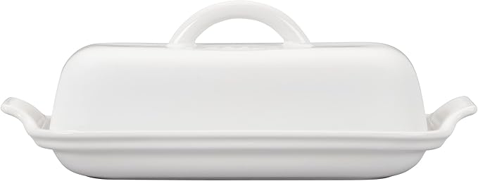 Le Creuset Stoneware Heritage Butter Dish, White