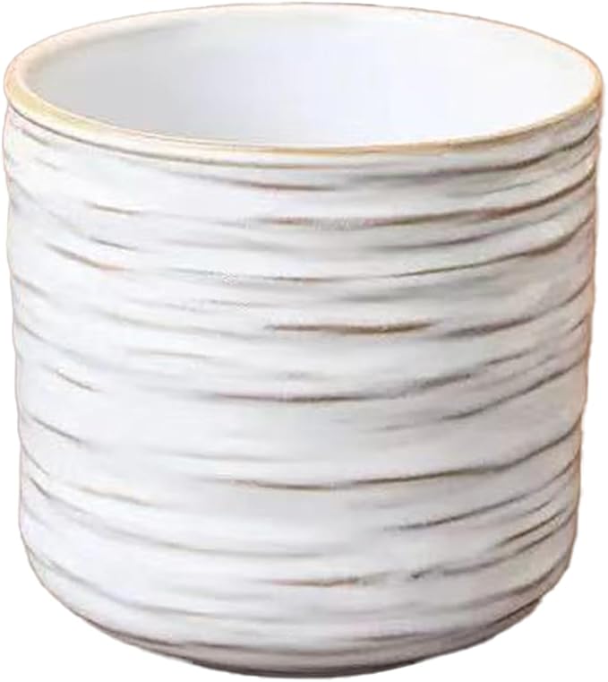 Vinitage Ceramic Mug, Japanese Tea Cup 6oz Cup No Handle Drinking Cup for Latte Milk Water Beverage Juice Microwave and Dishwasher Safe, Kiln Transformation Cup (Vintage White)