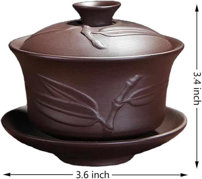 Yixing Chinese Zisha Gaiwan Handmade 150ml China Porcelain Gaiwan Kungfu Teacup Traditional Chinese Teaware Tea Set