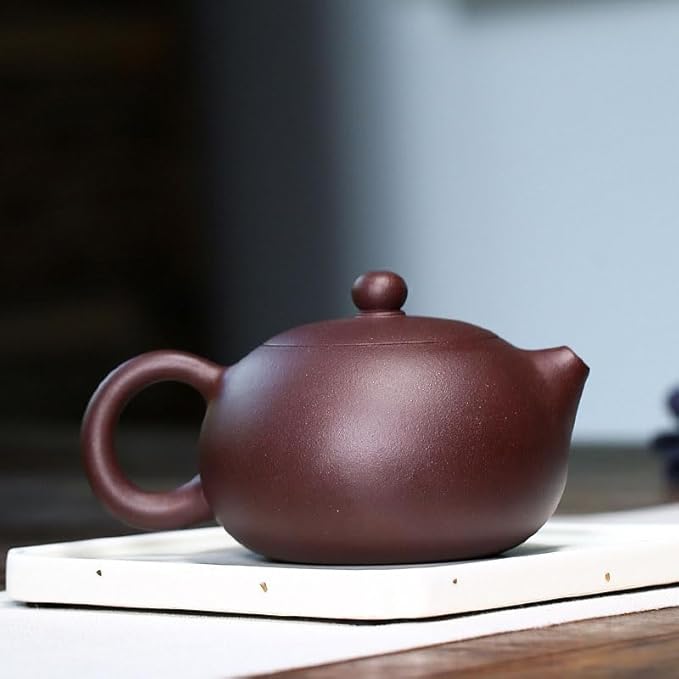 Xishi Teapot 9oz Chinese Yixing Zisha Clay Pot Snap-lid Ceramics Purple Sand Mud Kungfu Tea Set Kettle 14 Hole Filter (purple 270ml)