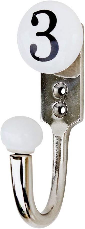 IndianShelf 2 Pack Elegant Ceramic, Zinc Decorative Cute Hooks for Hanging Coats, Jackets, Leash, Hat, Towel, Backpack, Purse, Handbag for Mudroom Décors[White]