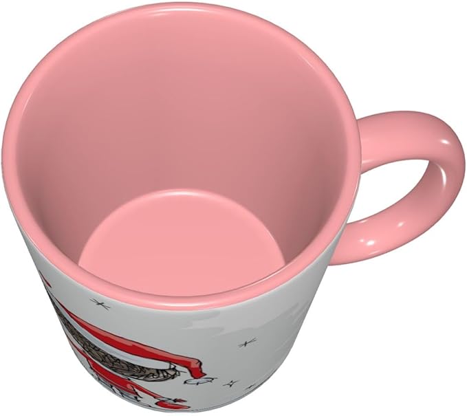 Autumn,Funny Novelty Ceramic Coffee Cups With Handle,Tropical Fall with Colorful Flowers Asian Tea Cup for Office and Home, 11 Oz,Dishwasher Microwave Safe (Pink)