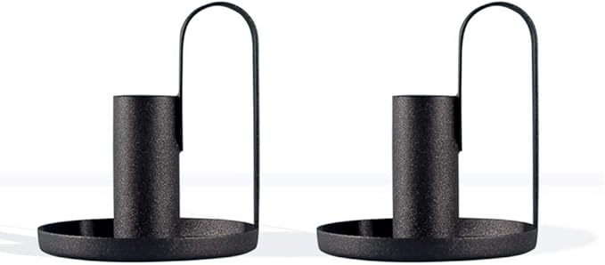 Taper Candle Holders, Candlestick Set of 2, Anti Rust Retro Iron Vintage Candelabra Stand Candlelight Dinner Party Kitchen Home Decoration