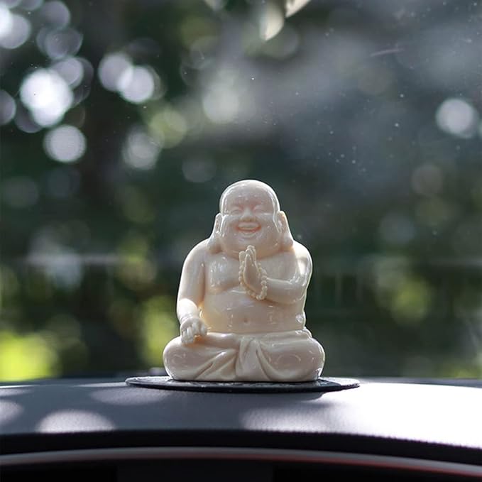 Buddha， Sculpture，Buddha Adornments buddha statue decoration 4" Happy Buddha Statue Ceramics Buddha Figurine And Collectibles Maitreya Home Decor, Car Decor, Yoga Zen Decor, East Asian Décor gifts ( S