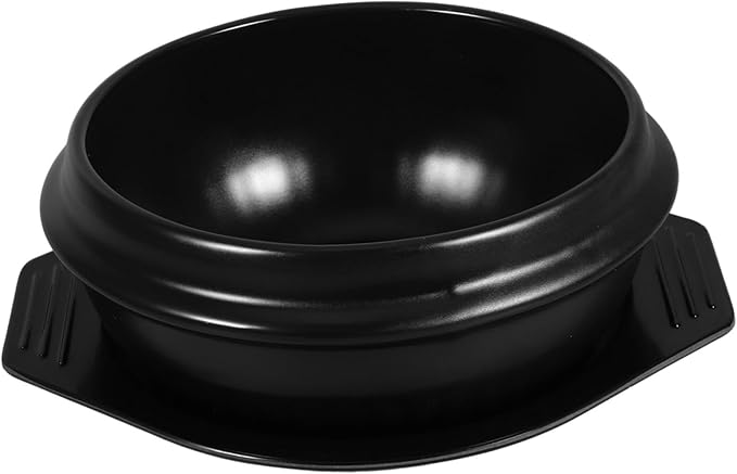 57.2oz Ceramic Korean Stone Pot Soup Cooking Bibimbap Stew Bowl Direct Gas Stove Use