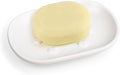 HILLSPRING Ceramic Soap Dish with Charming Heart Bumps, Drainage Design Keeps Soap Dry, Decorative Bar Soap Holder for Bathroom, Kitchen Sink, Vanity, Matte White, 5"x3.5"