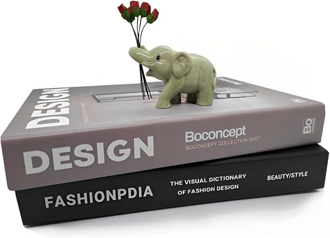 ChangThai Design Tiny 2½" Green Baby Elephant Curling Up Trunk Figurine - Miniature Hand Made Painted Ceramic Asian Elephants Cute Wildlife Animals Porcelain Decorative Collectible Figures Décor Gifts