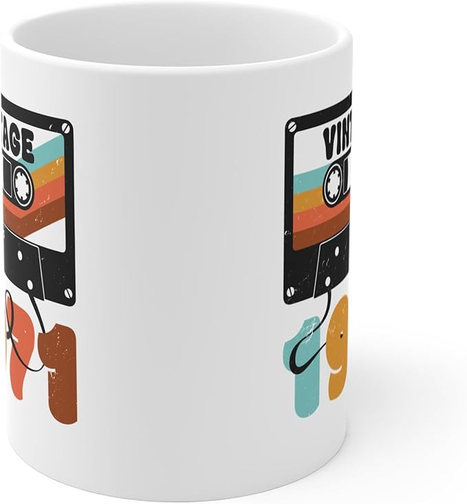 Vintage 1971 Cassette Tape Coffee Mug Gifts, Best of 1971 Birthday Present, Playlist Limited Edition Music Retro Cup