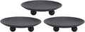 Decorative Iron Plate Candle Holder, Black, Set of 3,Candle Stand for LED & Wax Candles