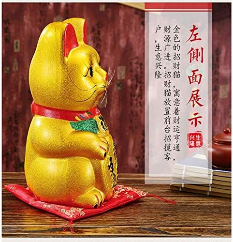 Luck Cat-Waving Arm Cat 7 Inches Gold Business is Booming Lucky Cat Opening Gifts,Chinese Feng Shui Deoration Cat for Home Office for Home Office