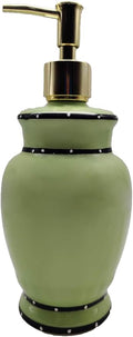 ACK Ceramic Hand Painted Tuscany Pistachio Green Refillable Soap/Lotion Dispenser, Lotion Jar, Kitchen Décor, Bathroom Décor