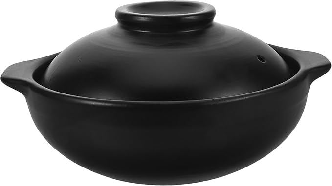 Clay Pot for Cooking with Lid: Terracotta Casserole - Heat-resistant Casserole Dish - Korean Stone Pot Cookware for Soup Meat Rice - 600ML