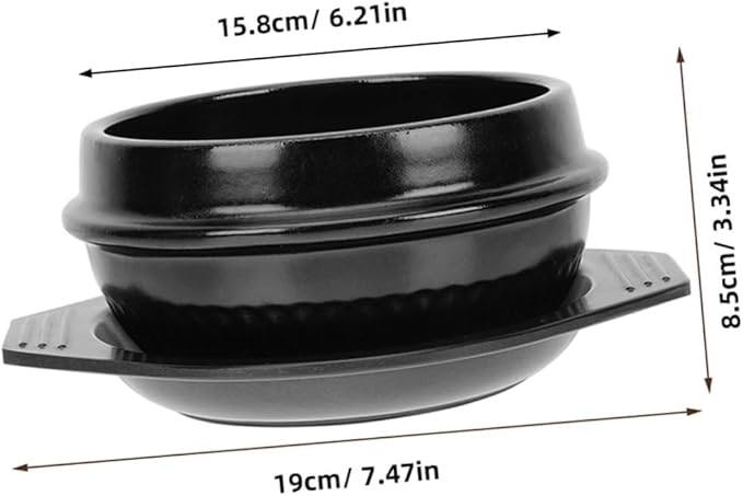 Non-stick Korean Stone Pot for Bibimbap Dolsot Pot Set Ceramic Casserole Heat Resistant Cooking
