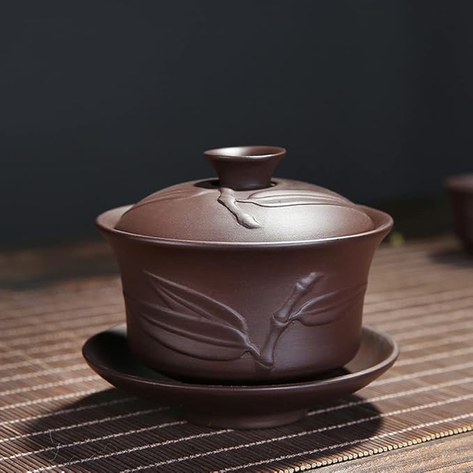 Yixing Chinese Zisha Gaiwan Handmade 150ml China Porcelain Gaiwan Kungfu Teacup Traditional Chinese Teaware Tea Set
