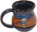 ALWAYS AZUL POTTERY Long Tailed Horse Small 10 Oz Mug in Real Blue Glaze - Handmade Ceramic Coffee Mug - Stylish and Unique Handcrafted Artistic Drinkware - Polished Clay Cups, Great for Coffee & Tea