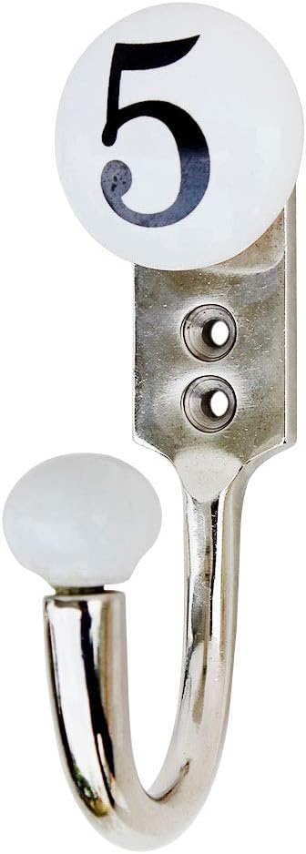 IndianShelf Cute Ceramic, Zinc Decorative Cute Hooks for Hanging Coats, Jackets, Leash, Hat, Towel, Backpack, Purse, Handbag -White
