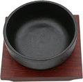 Zerodeko Noodle Bowl Dolsot Bibimbap Bowl Cast Iron Korean Stone Sizzling Hot Pot Cooking Korean Soup with Wood Base for Soup Rice Stew s