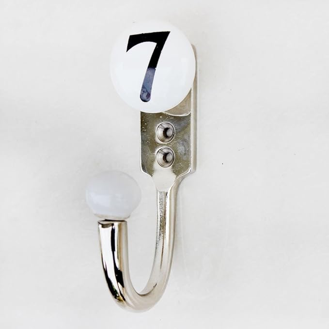 IndianShelf 1-Piece Ceramic, Zinc Decorative Cute Hooks for Hanging Coats, Jackets, Leash, Hat, Towel, Backpack, Purse, Handbag for Home Décors :White