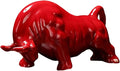Handmade Ceramic Animal Statue Ceramic Struggling Bull Sculpture Asian Art Decoration Collection Ornaments - Bowing Red