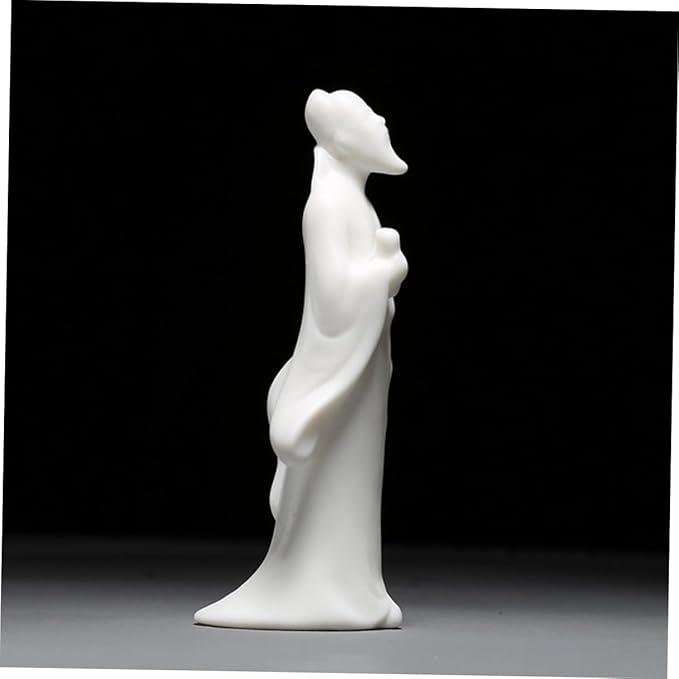 jojofuny Figurine Ceramic Sculpture White Porcelain Fish Tank Ornament Desktop Home Aquarium Decoration