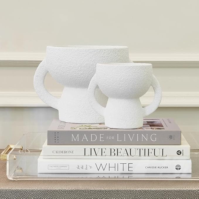 Santa Barbara Design Studio Vases for Home and Office Décor Ceramic Flower Vase, Tall, White