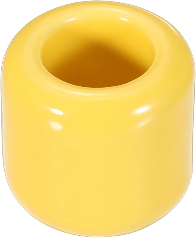 uxcell Ceramic Chime Candle Holders, Small Ceramic Candle Holders for Birthday Parties Dinners Weddings Table Centerpiece Gatherings Anniversaries Occasions, Yellow