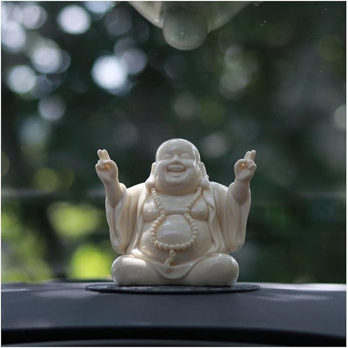 Buddha， Sculpture，Buddha Adornments buddha statue decoration 4" Happy Buddha Statue Ceramics Buddha Figurine And Collectibles Maitreya Home Decor, Car Decor, Yoga Zen Decor, East Asian Décor gifts ( S