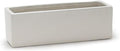 WGVI Long Rectangle Ceramic Planter Vase in White 12" x 4" x 4"H, Block Rectangular Terrarium Box Pot, Flower Arrangement, Table top Centerpiece, Home Decor Organization Storage Container, 1 Pc.