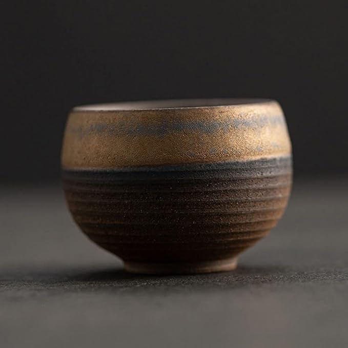 (Set of 6)Handmade Small Clay Pottery Teacup Set Japanese Asian Tradition Aesthetic Ceramic Porcelain Tea Cup Chado Zen